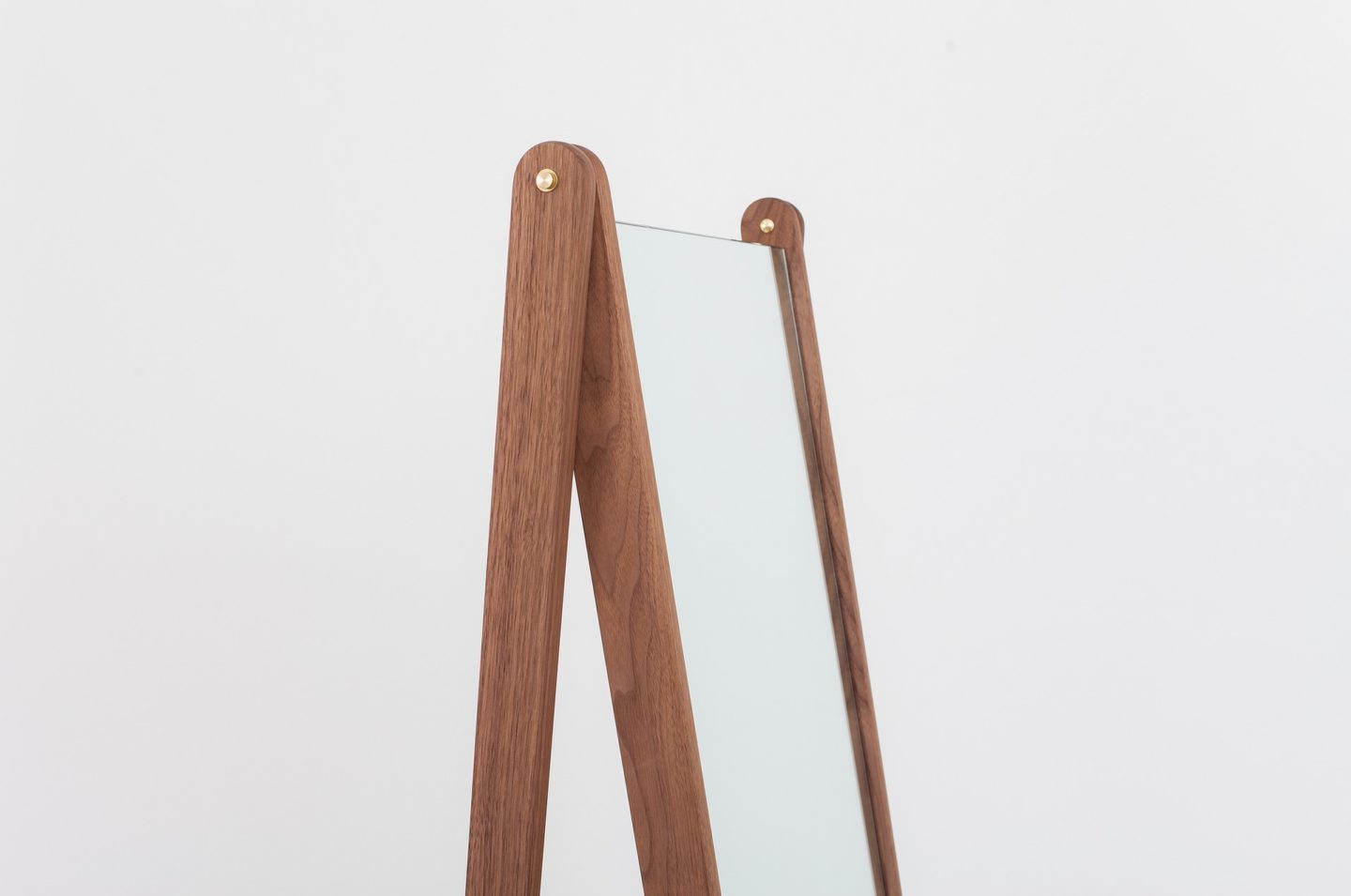 Standing full length mirror with a wood frame deisgned by Asa Pingree.